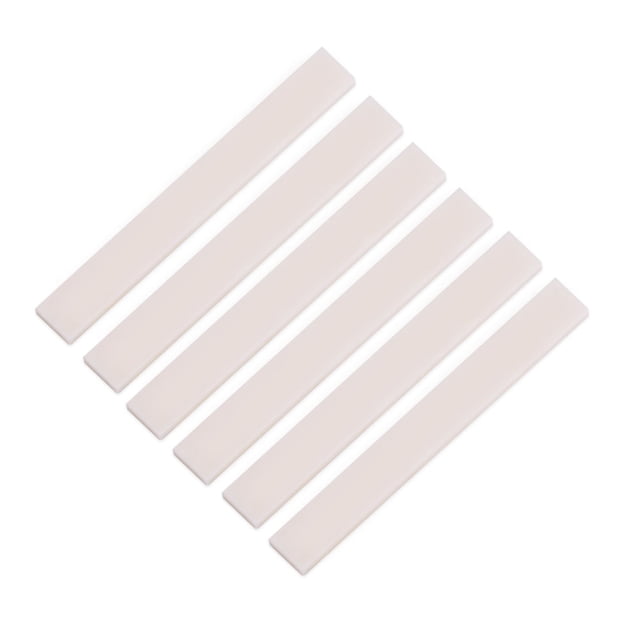 6 piezas de puente de guitarra de hueso en blanco para guitarra acústica, clásica, mandolina, banjo y ukelele