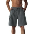 thumbnail image 2 of Qulqfy Mens Gray Shorts Cargo Hiking Summer Shorts Solid Travel Outdoor Shorts Gym Shorts Men L, 2 of 4