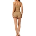 thumbnail image 3 of INSPIRE CHIC Women's Pajama Sets 2 Piece Cami Tops and Shorts Sleepwears Loungewear S Light Brown, 3 of 5