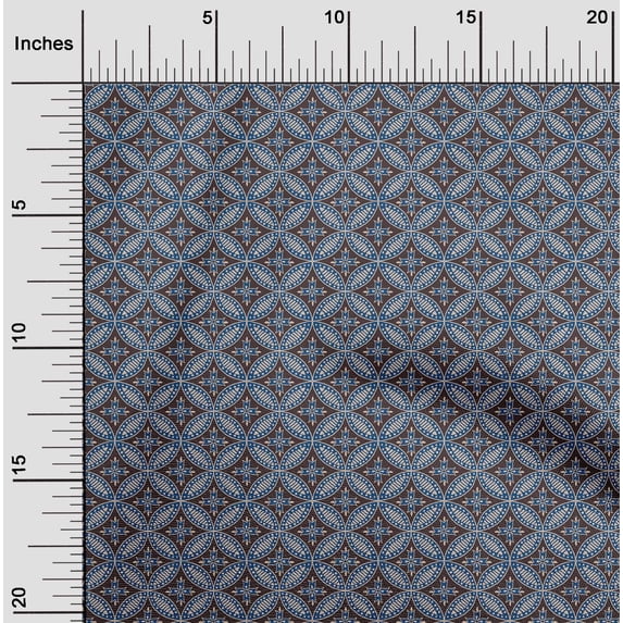 oneOone Cotton Poplin Twill Blue Fabric Ethnic Floral Block Diy Clothing Quilting Fabric Print Fabric By Yard 56 Inch Wide