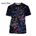 thumbnail image 1 of Fashion Graffiti Paint Vertigo Neon Painted Abstract 3D Printed T Shirt Colorful Hypnotic Distorted Line Unisex Short Sleeve Tee, 1 of 5