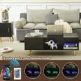 thumbnail image 4 of COSVALVE 41.3in LED Coffee Table Living Room with 16 Colors LED Light, Storage (Black), 4 of 8