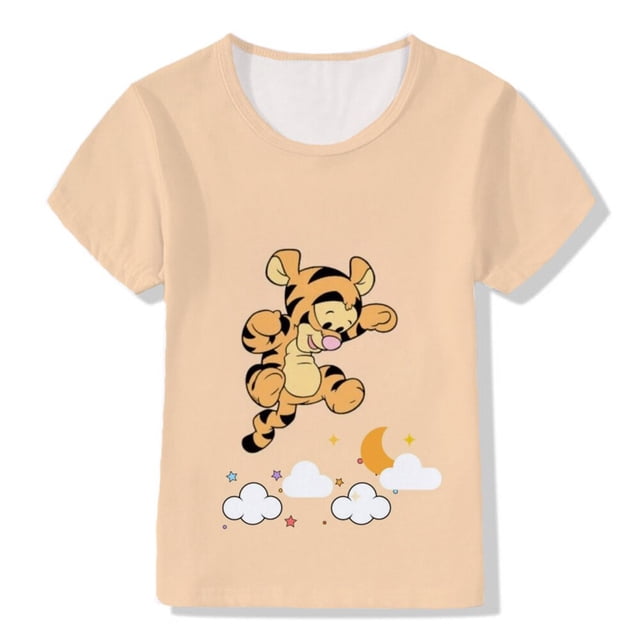 La serie de Disney Winnie The Pooh es un nuevo modelo de verano, lleno de estampados, niña súper linda, rosa, amarillo, 1-12 años120 zhangmengya CONDUJO