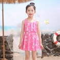 thumbnail image 2 of Toddler Girls Swimsuits Swim Dress with Shorts Sleeveless Cartoon Printing Beach Bathing Suit Swimwear Size 3-4T, 2 of 9