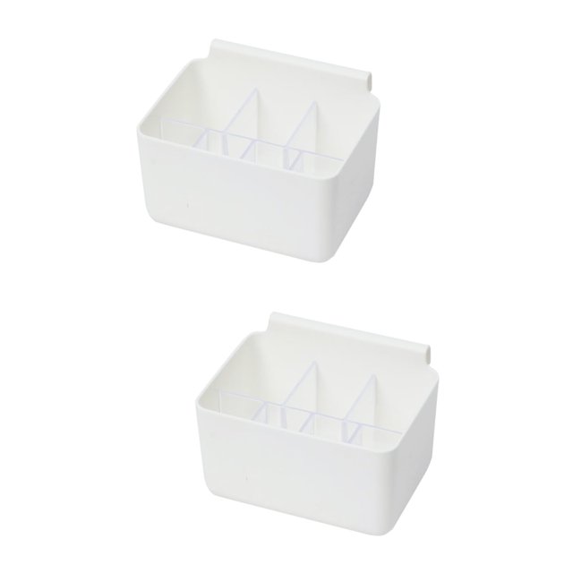 Paquete de 2 contenedores de almacenamiento colgantes para refrigerador, organizadores de cajas para congelador, suministros de cocina para puerta, salsa blanca
