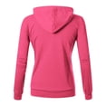 thumbnail image 6 of UJNDER Women's Solid Color Zip Up Hoodies for Women Long Sleeve Pocket Drawstring Thumbhole Hot Pink M, 6 of 8