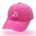 thumbnail image 5 of Gorra de béisbol lavada con bordado tridimensional de la letra B, gorra de sol para exteriores de primavera y verano para mujer, 5 of 5