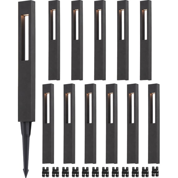 SUNVIE LED Low Voltage Landscape Pathway Lighting 3W for Walkway Garden Yard Decoration, 12 pack