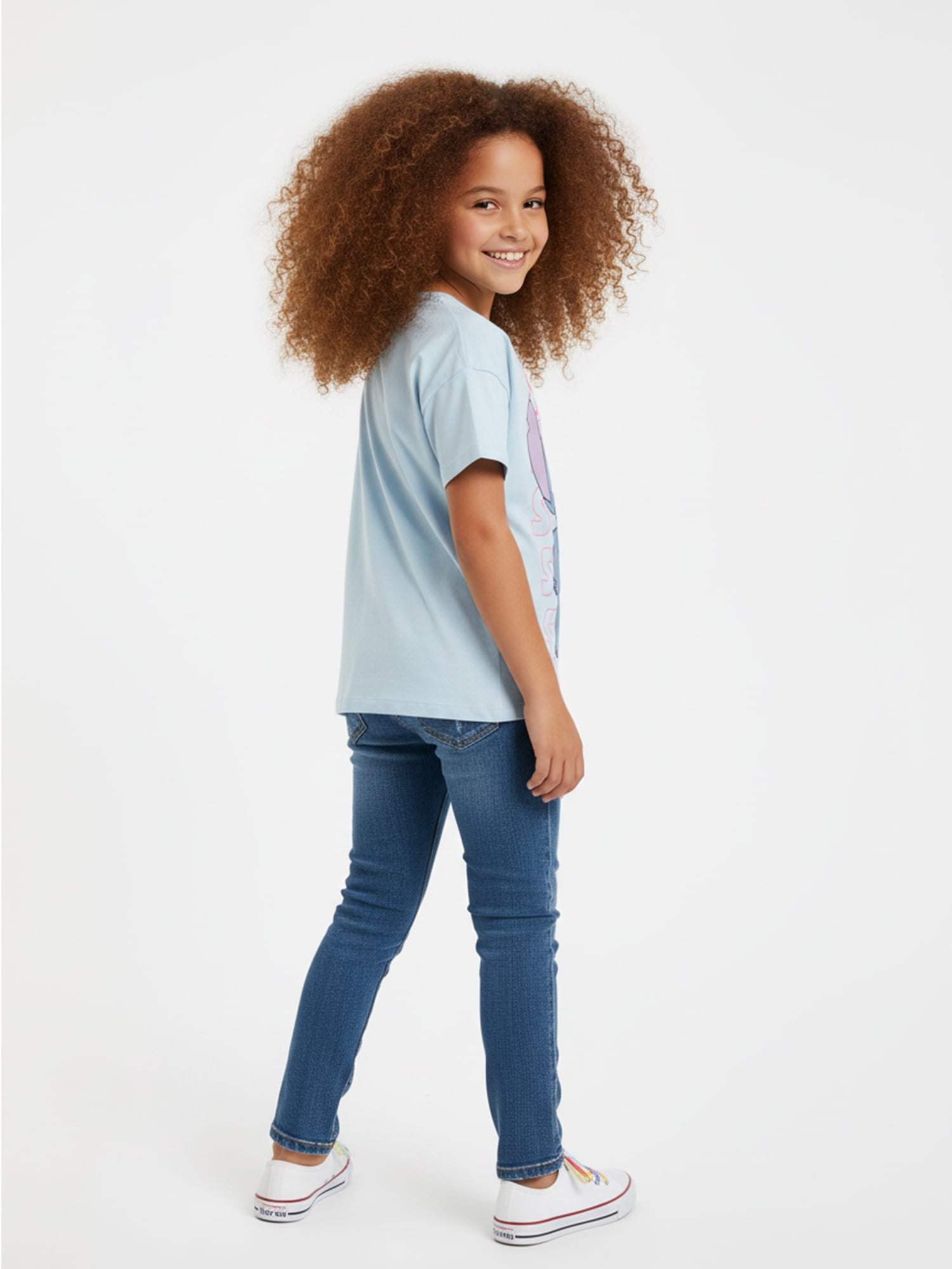 Disney Lilo & Stitch Girls Short Sleeve Graphic T-Shirt, Sizes 4-16 & Plus