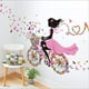 thumbnail image 4 of 1 pegatina de pared romántica para chica en bicicleta, flores, mariposas, Fai, 4 of 5
