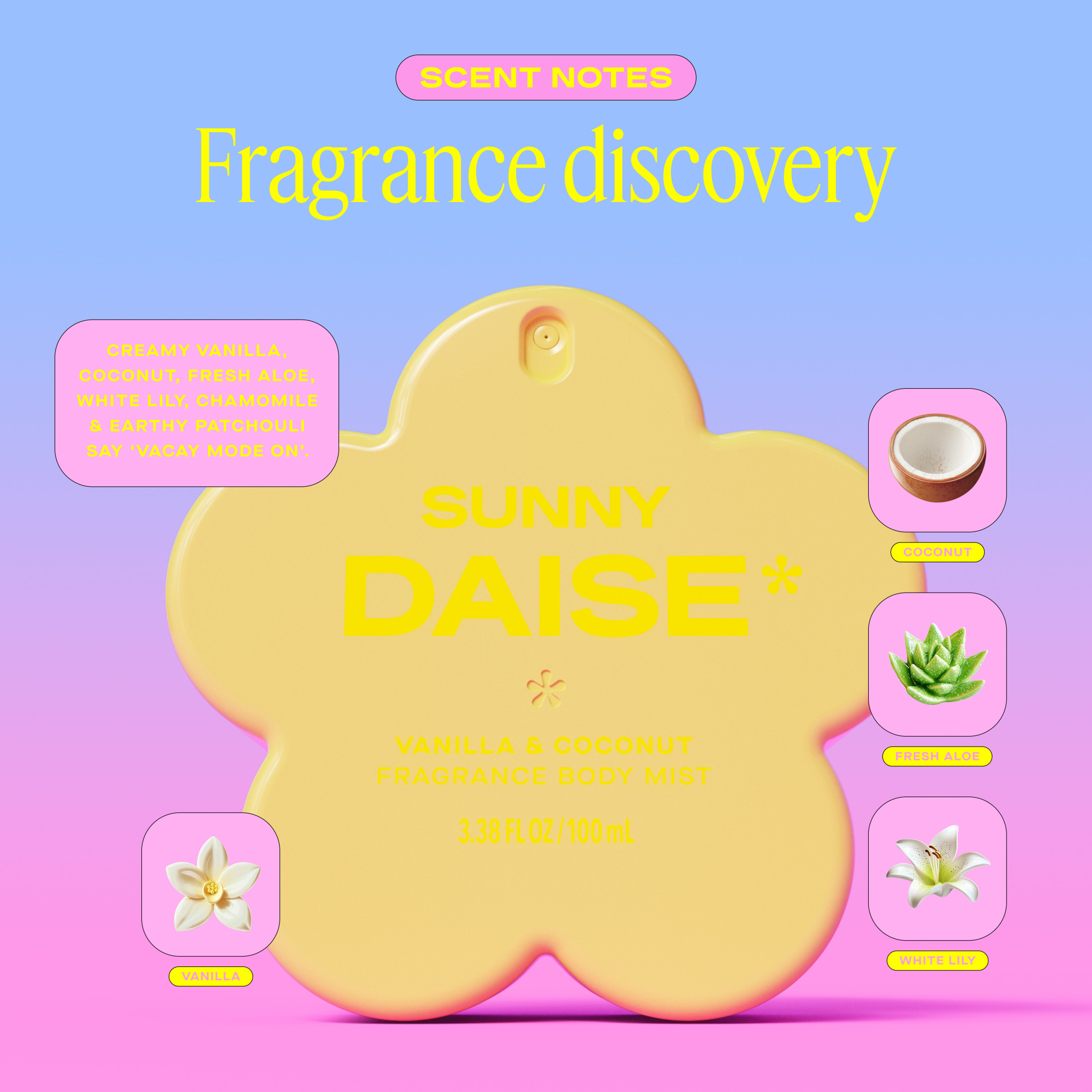 DAISE Sunny Daise Vanilla & Coconut Body Mist photo 5