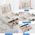 thumbnail image 3 of Joyero de viaje, caja de almacenamiento de joyas, mantenga sus joyas en orden, nunca las pierda ni las dañe para anillos, aretes, collares, pulseras y relojes, regalo perfecto, 3 of 5