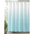 thumbnail image 2 of Fsddascl Morocco Blue Shower Curtain Set - 72" x 78" Washable Bathtub Curtain with 12 Hooks, Geometric Abstract Ombre Lines Retro Waterproof Fabric Stall Shower Curtains for Bathroom/Bathtub Décor, 2 of 6