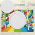 thumbnail image 3 of Ambesonne Rainbow Place Mats Set of 4, Balloons Ribbons Wavy, Standard Size, Multicolor, 3 of 6