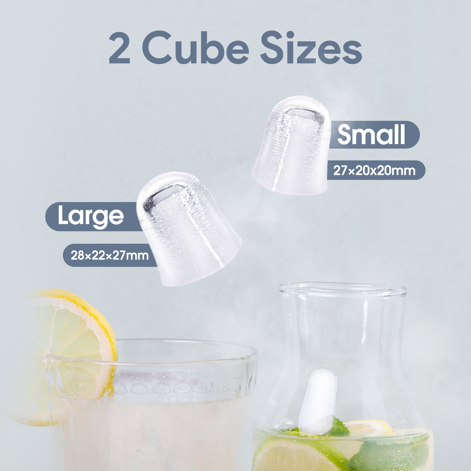 Qunler Countertop Ice Maker Machine, 26lbs/24H, 9 Bullet Ice Cubes in 6 Mins, Self-Cleaning, Basket with Handle, Stainless Steel