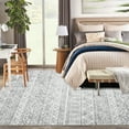 thumbnail image 2 of HOMERRY Indoor Washable 4' x 6' Area Rug Modern Geometric Rug for Living Room Non-Slip Floor Carpet for Bedroom, Gray, 2 of 6