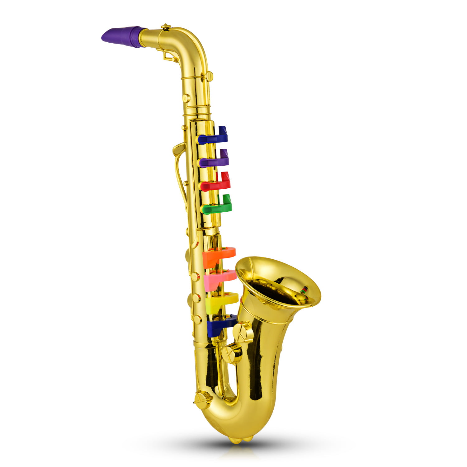 Tomshine Saxophone Kids Musical Wind ABS Metallic Gold with 8 Keys - Walmart.com