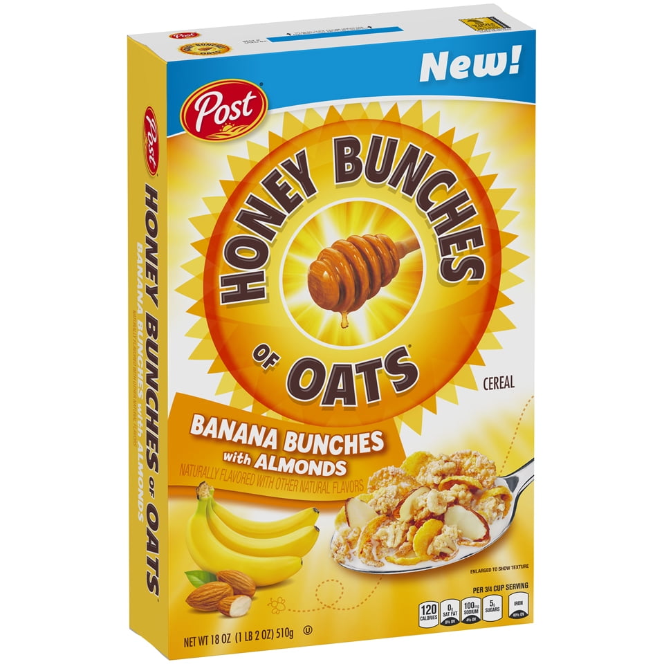 Post Honey Bunches of Oats Cereal, Banana Bunch, 18 Oz