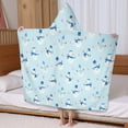 thumbnail image 5 of Light Blue Christmas Snowman Pattern Hooded Bath Towel，60"x35" for Ages 3 To 12 Kids, Quick Dry Lightweight Soft Microfiber Hood Beach Towel Cover Up for Kids, 5 of 7