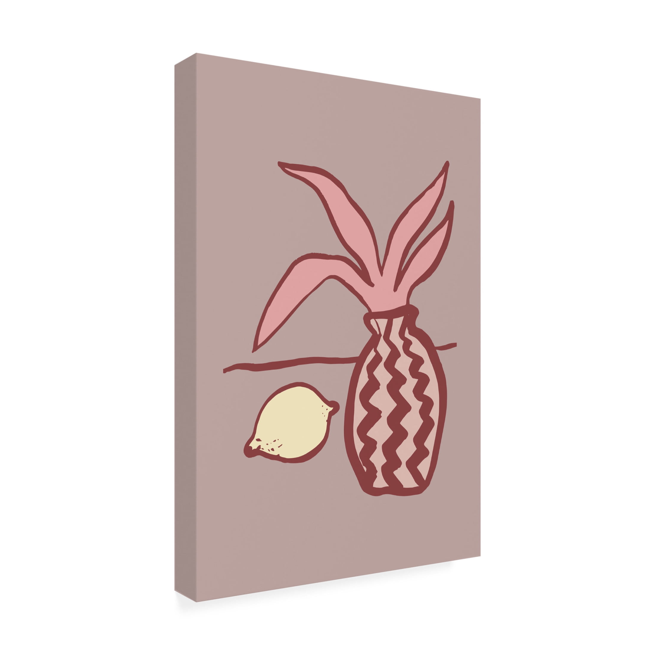 Canvas Wall Art - Pictufy Studio 'Pink Lemon' Wall Art for Living Room, Bedroom, or Office Décor by Trademark Fine Art - 30 x 47 Inches