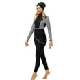 thumbnail image 4 of IBTOM CASTLE Womens Muslim Islamic Long Sleeve Burkini Swimsuits Swimwear Modest Hijab Top+Pants Rashguard Full Cover Floral Bathing Suit 3XL Black + White Plaid, 4 of 8