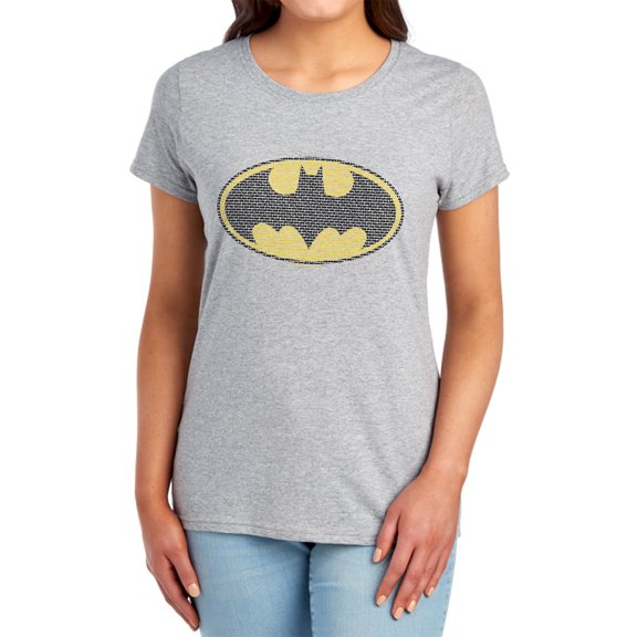 Batman Little Logos Women's T Shirt, Athletic Heather, Small