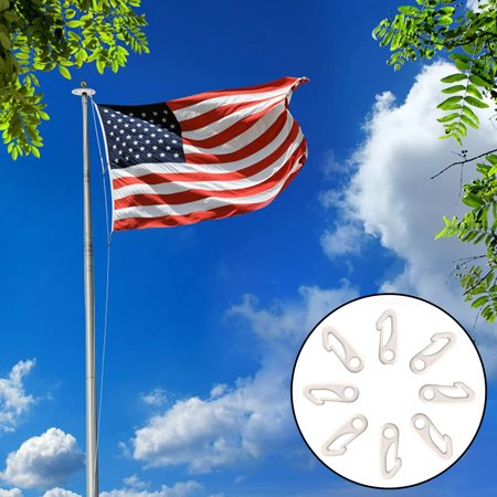 

Waroomhouse 8Pcs Flag Clips Anti-UV Widely Use White Color Snap Clips Attaching Flag to Flagpole House Supplies