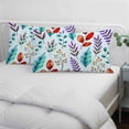 thumbnail image 4 of Spring Leaves Throw Pillow Covers, Watercolor Leaf Botanical Nature Light Blue Soft Breathable Pillow Cases with Invisible Zipper for Sleeping, Small Pillowcases for Couch Bed Sofa Chair 16x24 Inches, 4 of 9