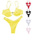 thumbnail image 3 of ENJOYW Sexy Women Solid Color Swimsuit Underwired Bra G-string Briefs Beach Bikini SetNylon, Polyester, 3 of 7