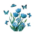 thumbnail image 4 of Chendee Blue Tulip Butterfly Flower Sticker Double Sided Glass Electrostatic Sticker, 4 of 8