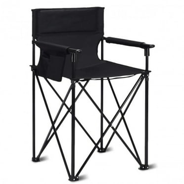 Demifill Portable 38 Inch Oversized High Camping Fishing Folding Chair, Beach Chair for Outdoor, Black