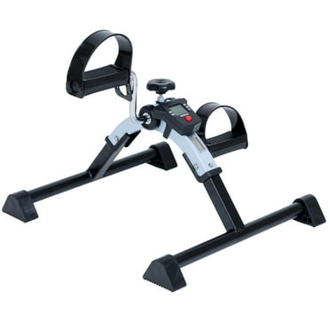 iLiving Under Desk Bike Pedal Exerciser with Electronic Display - Fully Assembled Folding Exercise Equipment, Mini Bike for Legs and Arms Workout, Portable and Easy-to-Use with LCD Screen
