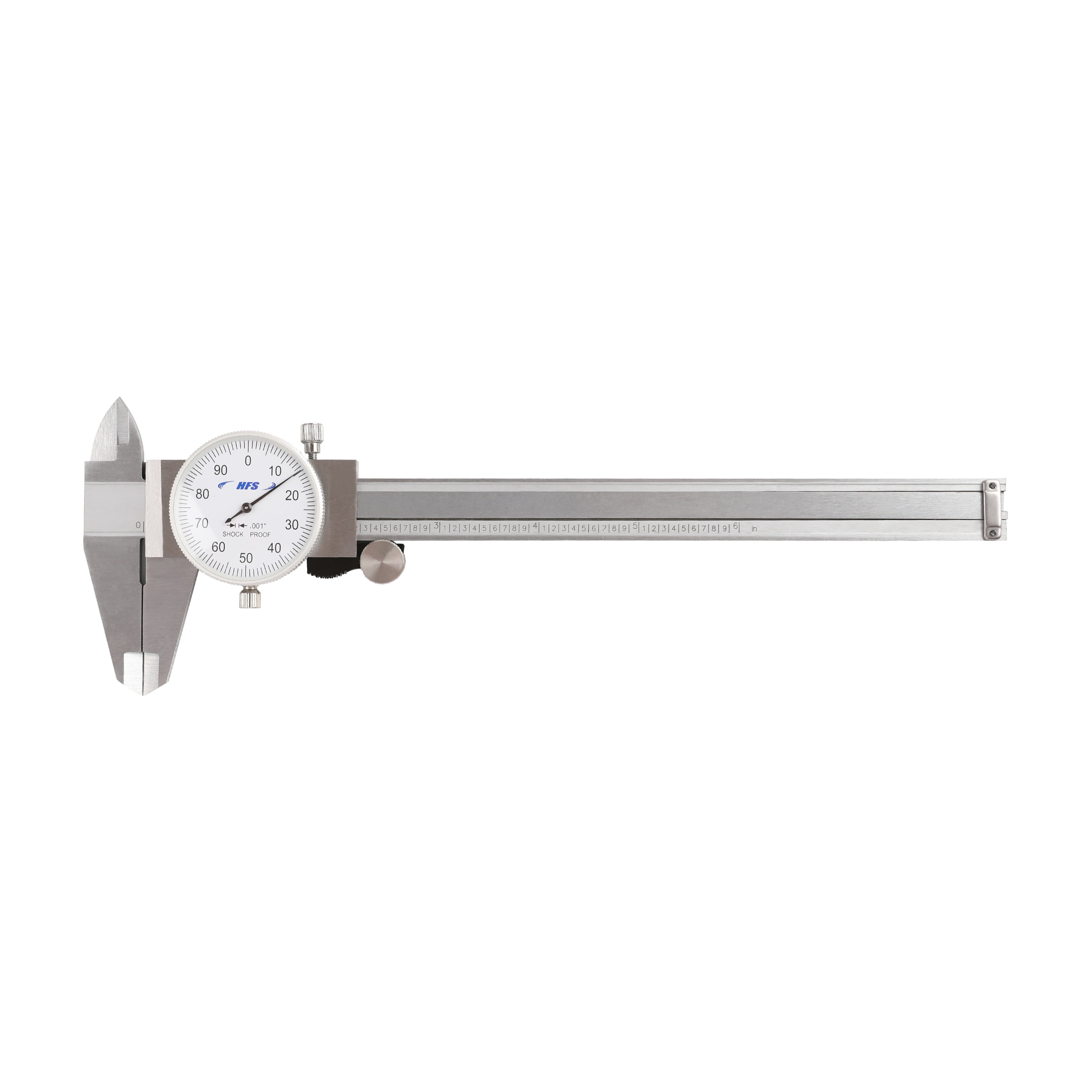 HFS(R) 0-6" Imperial Dial Caliper 4 Way Measurment  .001" Accuracy Shockproof Carbon Steel