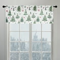 thumbnail image 4 of Christmas Curtains, Kitchen Curtains, Christmas forest Short Sunshade Partition Small Curtains, Polyester Green 55.12x27.56 Inches, 4 of 7