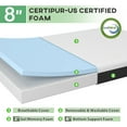 thumbnail image 5 of YRLLENSDAN 6/8/10 Inch Gel Memory Foam Mattress with Removable Cover Medium Firm Support & Pressure Relief Mattress in a Box with Gel Memory Foam CertiPUR US Certification (8 Inch, Queen), 5 of 7