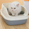 thumbnail image 6 of Bvdfgk Cat Litter Box Open Top Pet Litter Tray Durable Cat Litter Tray Cat Basin Sides White, 6 of 9