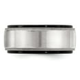 thumbnail image 4 of Edward Mirell Black Titanium & 925 Sterling Silver Brushed & Polished Milgrain Ring Size: 11; for Adults and Teens; for Women and Men, 4 of 7