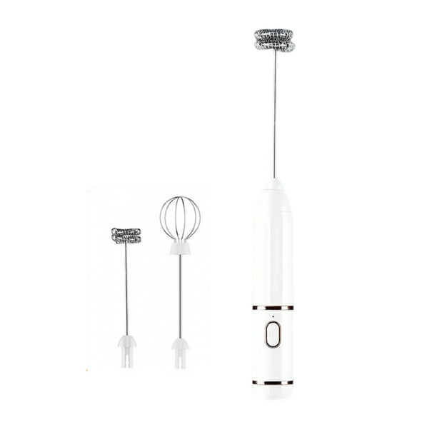 Billuyoard Espumador de leche inalámbrico eléctrico, batidor de huevos, máquina de carga USB, mezclador, herramientas para batir café, espumador de Electrodomésticos Blanco Billuyoard HA083123-01B