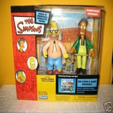 Kwik E-mart Simpsons Simpsons - World of Springfield Interactive Figures - The Kwik-E-Mart Diorama featuring Grampa and Apu figures ()