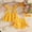 Yellow, variant on Amidoa Girls 2 Piece Outfits Summer Clothes Ruffle Sleeve Cute T-Shirt and Shorts Casual Kids Clothing Sets,Beige Size 9