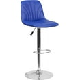 thumbnail image 2 of Blue Vinyl Embellished Stitch Adjustable Height Barstool, 2 of 10