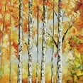 thumbnail image 3 of Golden Path Autumn Canvas Wall Art Orange And Gold Tones, 3 of 5