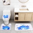 thumbnail image 3 of Shower Curtains with Bath rugs Non-slip Soft Toilet Lid Cover for Bathroom ,Waterproof Home Tub Curtains Sets with Memory Foam Rugs ,3D Print Durable Polyester Fabric Four-Piece Heart-shaped Dolphin, 3 of 18
