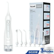 Fairywill Cordless Water Flosser Dental Oral Irrigator Teeth Cleaner with 300ML 7 Jet Tips Portable and Rechargeable IPX7 Waterproof 3 Modes , Electric Flosser for Travel & Home White