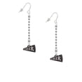 thumbnail image 2 of Delight Jewelry Acrylic 3/4" Black Cheer Megaphone - Silver-tone Long Sparkle Dangle French Earrings, 2 of 4