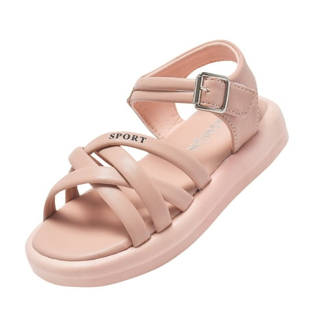 

Kid S Shoes Non-Slip Soft Bottom Wear-Resistant Cross-Strap Roman Shoes Sandals For Toddler Size 32