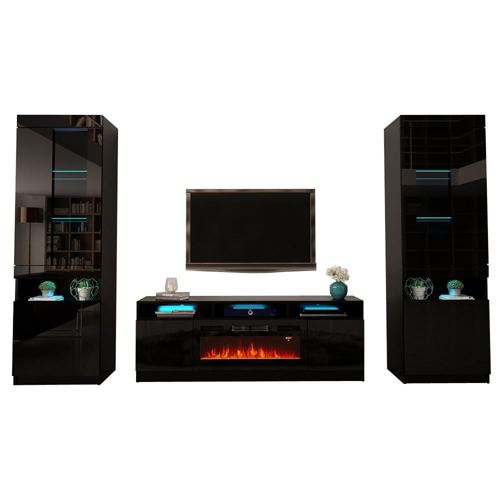 Reno 05 Electric Fireplace Modern Wall Unit Entertainment Center