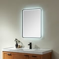 thumbnail image 3 of Vinnova Piceno 24" Rectangle LED Wall Mount Bathroom Vanity Mirror Black Frame, 3 of 12