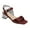 Wine Red, variant on XYD Women Crystal Buckled Ankle Strap Sandals Strappy Open Toe Low Block Heels Charming Prom Dressy Shoes Size 7 Green