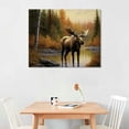 thumbnail image 2 of JEUXUS Autumn Moose Poster Decorative Painting Holiday Gift HD Picture Modern Aesthetics Mural Canvas Wall Art (Framed,20x16 inch), 2 of 4